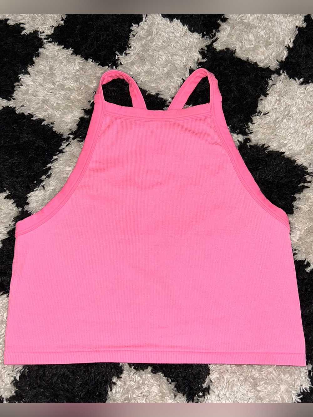 Wild Fable Crop Top Bright Pink | Women's Size Large | Strap Stretch Ribbed